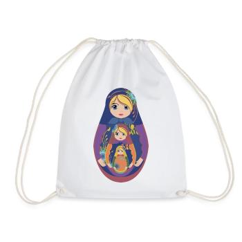 Traditional Matryoshka - Drawstring Bag - white - Front