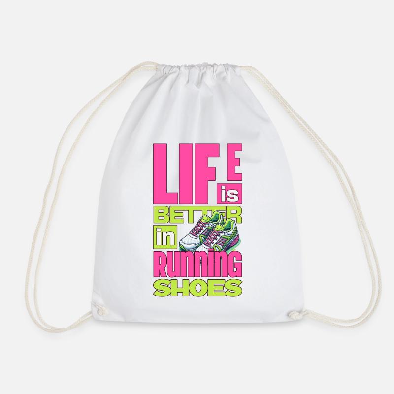 Life is Better in Running Shoes - Turnbeutel - Weiß