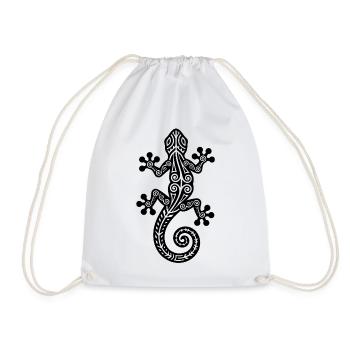 Gecko Silhouette – Stylisches Tierdesign - Turnbeutel - Weiß - Vorne