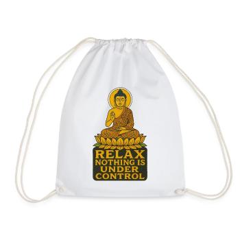 Relax nothing is in control - Drawstring Bag - white - Front
