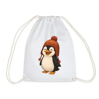 Lustiger Pinguin Cartoon Peru Mütze Freude Süß - Turnbeutel - Weiß - Vorne