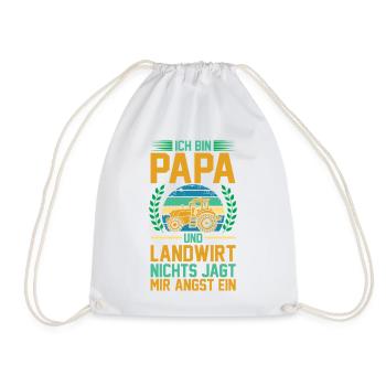 I'm a dad and a farmer Nothing scares me - Drawstring Bag - white - Front
