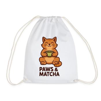 Pattes & Matcha Chat - Sac de sport léger - blanc - Devant