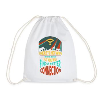 Safari Africa serengeti wildlife savannah animals - Drawstring Bag - white - Front