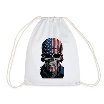 USA Totenkopf - Design du Crâne Patriote - Sac de sport léger - blanc - Devant