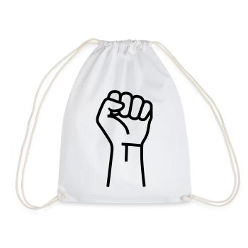 Fist Resistance Protest Outline - Drawstring Bag - white - Front
