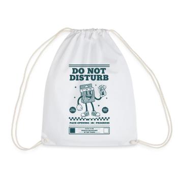 Do Not Disturb Pack Opening In Progress Trading - Drawstring Bag - white - Front