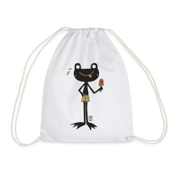 Frosch mit Eis - Drawstring Bag - white - Front