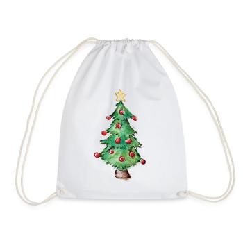 Aquarell-Weihnachtsbaum-Ornamente - Turnbeutel - Weiß - Vorne