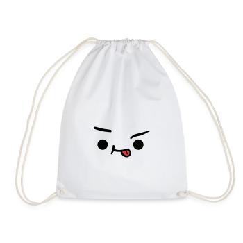 Kawaii Gesicht: Süße Augen & Lächeln Design - Turnbeutel - Weiß - Vorne