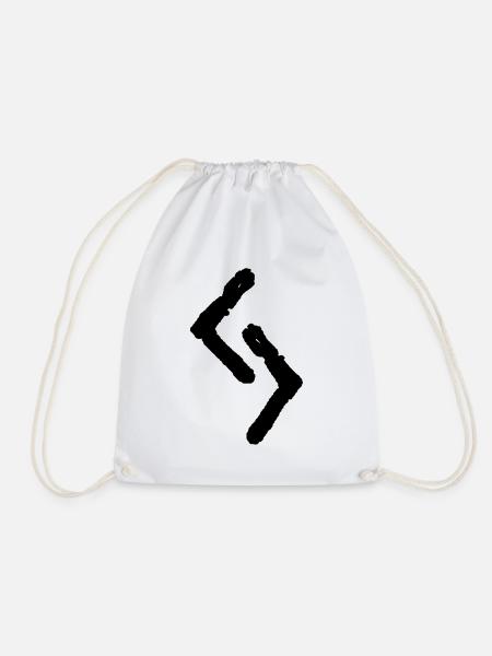 Elder Futhark Rune Jera - Buchstabe J - Turnbeutel - Weiß