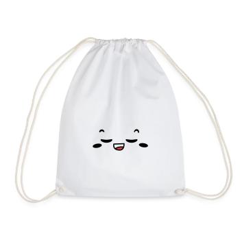 Kawaii Gesicht: Süße Augen & Lächeln Design - Turnbeutel - Weiß - Vorne