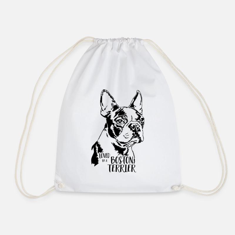 Loved by a BOSTON TERRIER Hunde Hund Wilsigns - Turnbeutel - Weiß