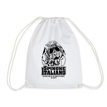 SPINONE ITALIANO coolest people dogs saying - Drawstring Bag - white - Front
