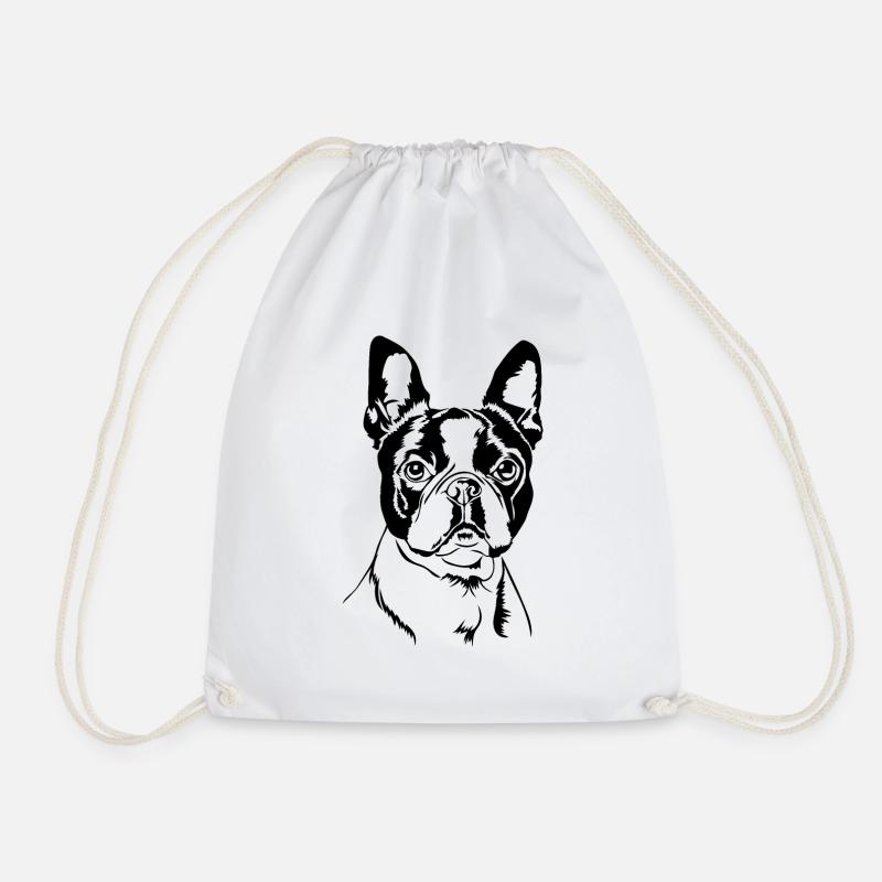BOSTON TERRIER Portrait Hunde Wilsigns - Turnbeutel - Weiß