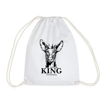 Pharaoh Dog King of Everything Saying Dogs - Drawstring Bag - white - Front