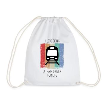 Train Railway Railway workers Trains Train drivers - Drawstring Bag - white - Front