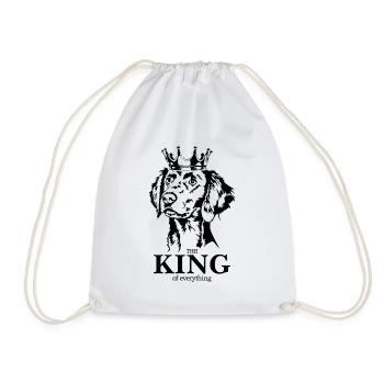 Weimaraner Longhair King of everything Wilsigns - Drawstring Bag - white - Front