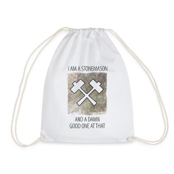 Stonemason Stone Sculptor Saying - Drawstring Bag - white - Front