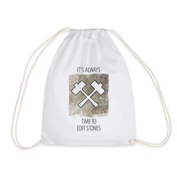 Stonemason Stone Sculptor Saying - Drawstring Bag - white - Front