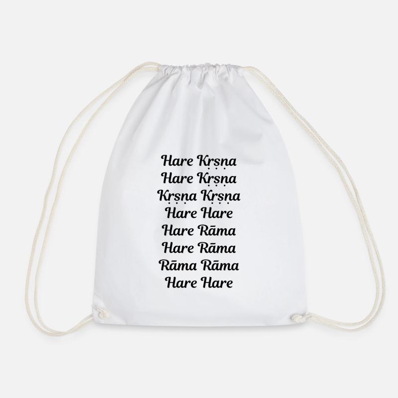 Hare Krishna - Maha mantra - Drawstring Bag - white