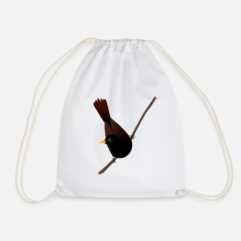 Blackbird digital - Drawstring Bag - white