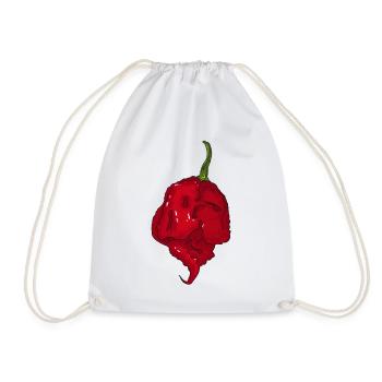 Chili Pepper Hot Sauce Carolina Reaper Spicy Food - Drawstring Bag - white - Front