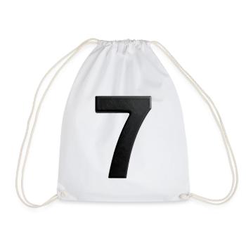 Minimalist Number Seven - Drawstring Bag - white - Front