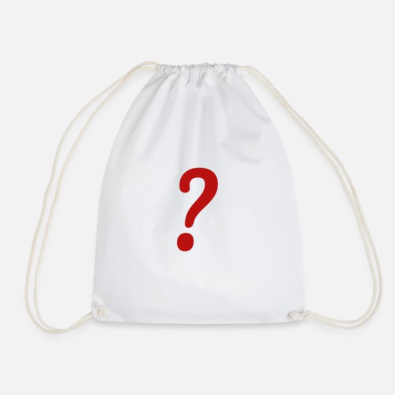 Question mark 4 - Drawstring Bag - white
