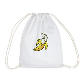 Banana and Shark - Turnbeutel - Weiß - Vorne