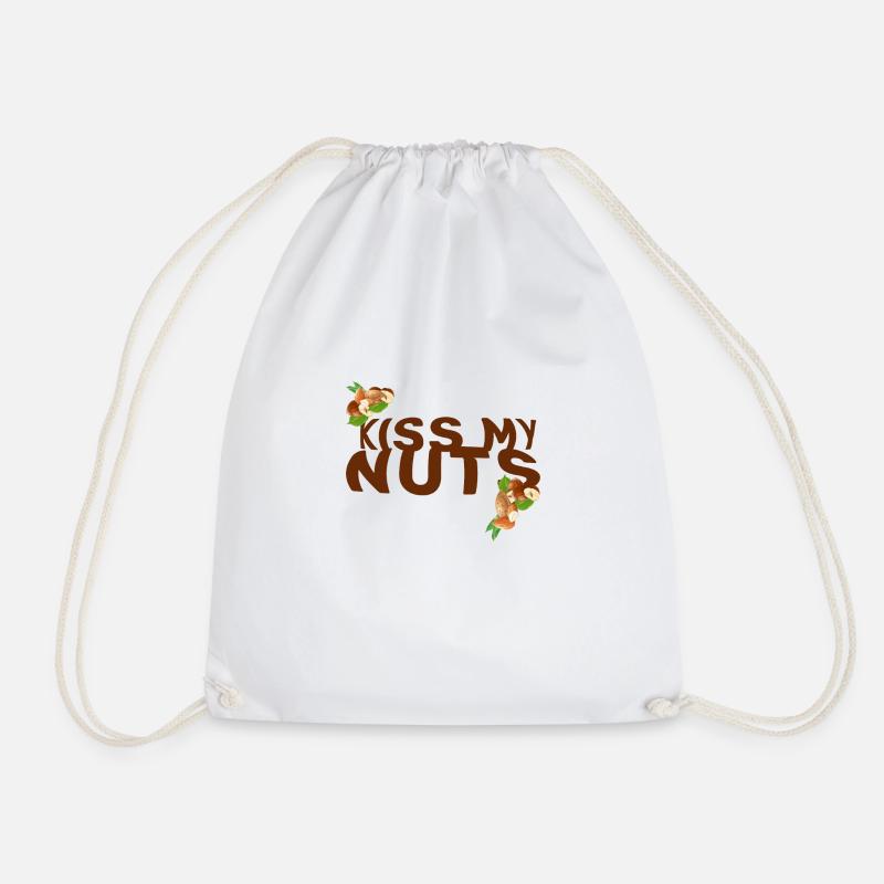 nuts kiss my nuts simple herbst minimal statement - Turnbeutel - Weiß