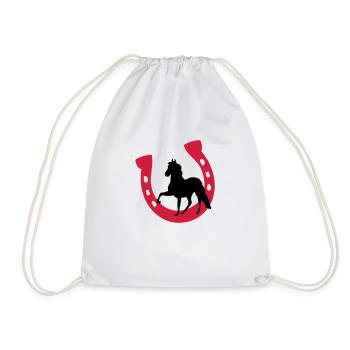 Baby birthday gift horseshoe horse unicorn - Drawstring Bag - white - Front