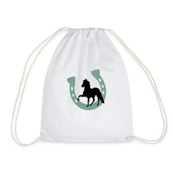 Baby Kind Pferd Hufeisen Einhorn Pony - Turnbeutel - Weiß - Vorne