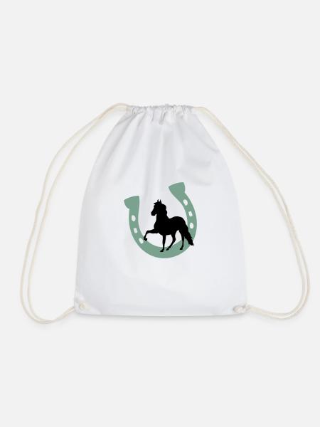 Baby Kind Pferd Hufeisen Einhorn Pony - Turnbeutel - Weiß