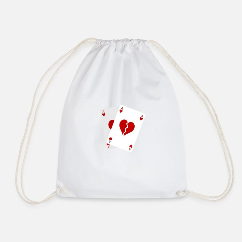Broken heart - Drawstring Bag - white