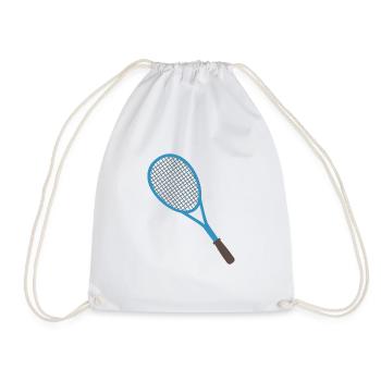 tennis racket - Drawstring Bag - white - Front