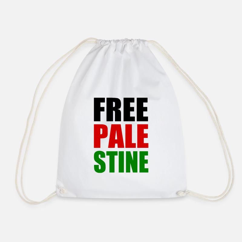 Free palestine - Drawstring Bag - white