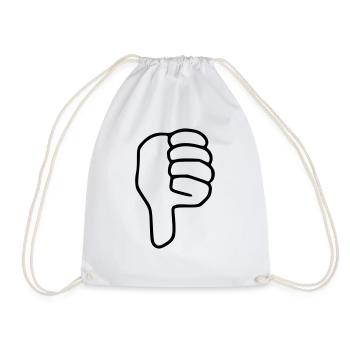 Emoji thumbs down sketch black - Drawstring Bag - white - Front