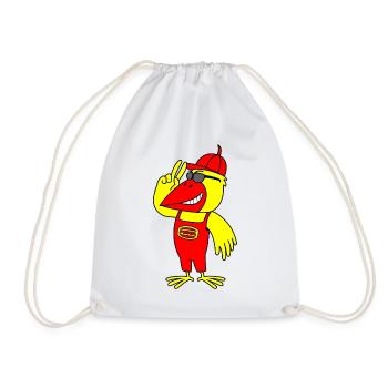 Minol Oriole Bird (Cool Version) - Drawstring Bag - white - Front