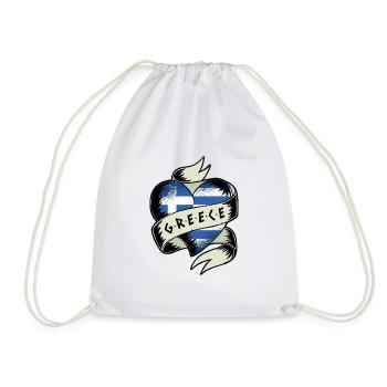 Grèce Drapeau Vintage Coeur Athènes Crète Crète Kos - Sac de sport léger - blanc - Devant