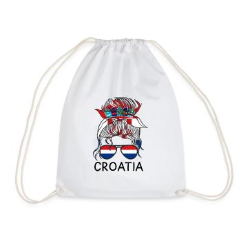 Drapeau de la Croatie Adriatique Zagreb Drapeau croate - Sac de sport léger - blanc - Devant