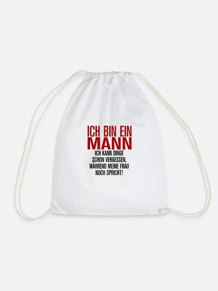 Ich bin ein Mann - Turnbeutel - Weiß