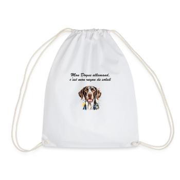Dogue allemand rayon de soleil - Sac de sport léger - blanc - Devant