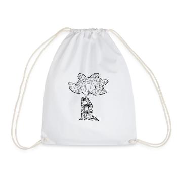 ScoliTree black - Drawstring Bag - white - Front
