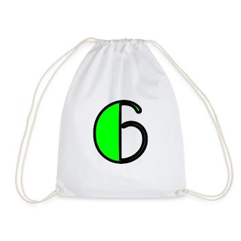 6 YEARS. 6th ANNIVERSARY. BIRTHDAY 6 YEARS. 6 - Drawstring Bag - white - Front