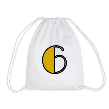 6 YEARS. 6th ANNIVERSARY. BIRTHDAY 6 YEARS. 6 - Drawstring Bag - white - Front