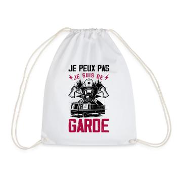 I Can't I'm On Duty Firefighter Humor - Drawstring Bag - white - Front