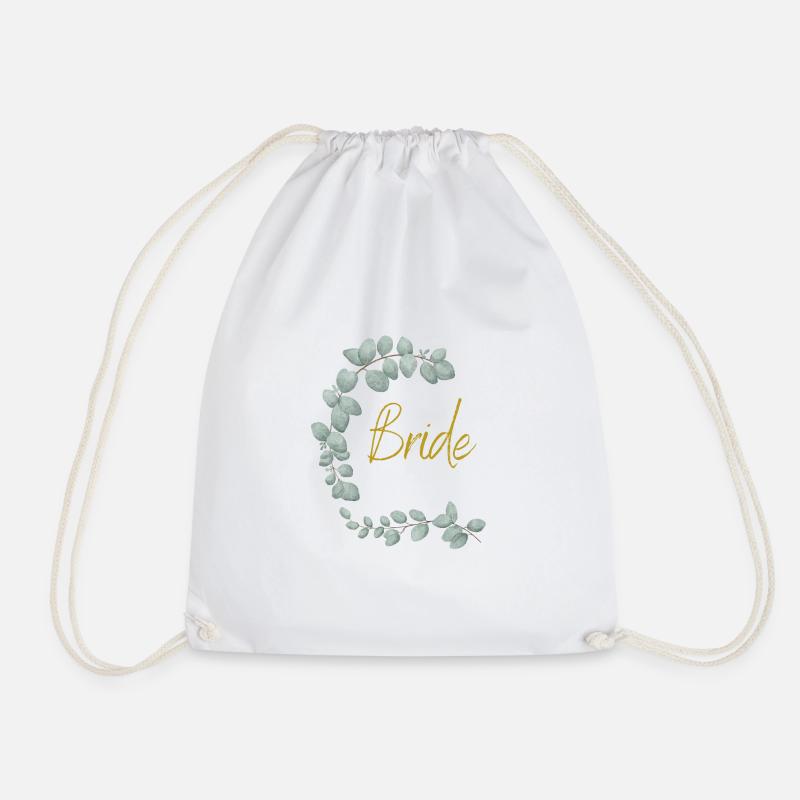 Bride goldene Schrift - helle Shirts - Turnbeutel - Weiß