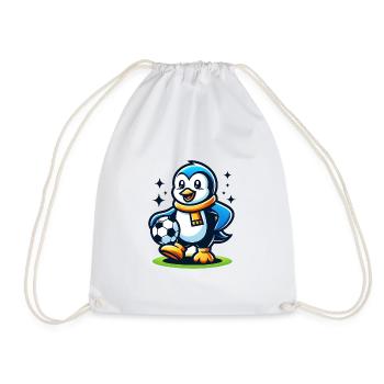 Pinguin Fußballspieler Meister Fan Vogel Ball - Turnbeutel - Weiß - Vorne