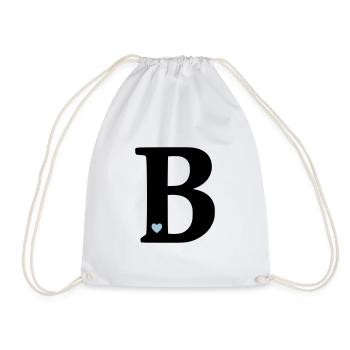 Buchstabe B Anfangsbuchstabe - Turnbeutel - Weiß - Vorne